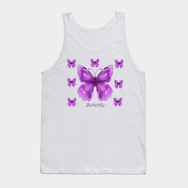 Purple Lavender Butterfly butterflies Tank Top by PlanetMonkey